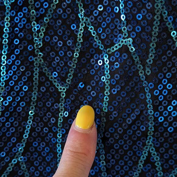 Lily Rose Teal Blue Sequin Mini Dress size Medium - Picture 5 of 7